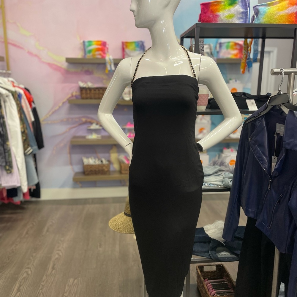 Tube dress comes in black white and dusty pink. Sizes S M L Xl